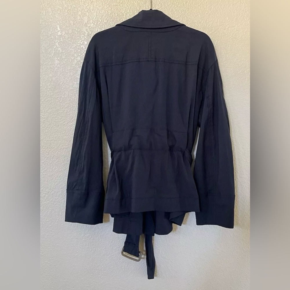 New Vince Women's Utility Linen Blend Jacket In Navy Blue Size 1X $495 - Picture 7 of 11